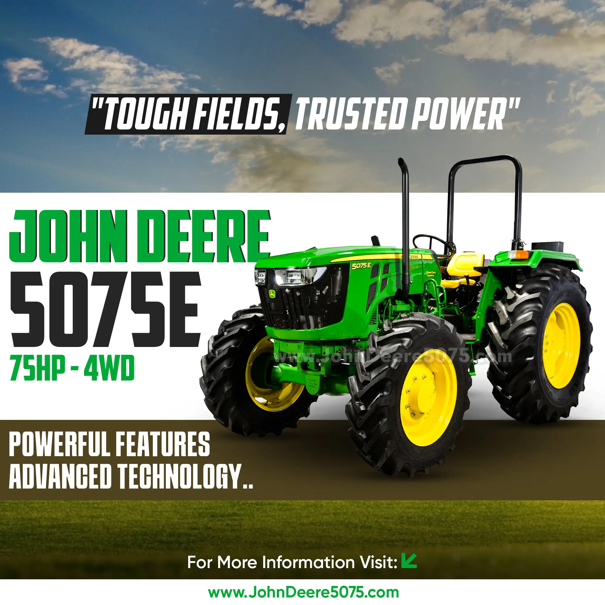 John Deere 5075 75HP Tractor for sale